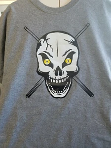 Skull and Cues 9 Ball Pool Billiards Mens T-Shirt - Picture 1 of 2