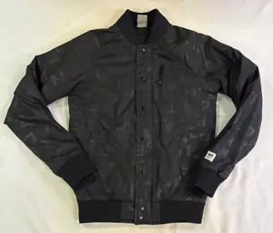 Nike Maharam Men's Size S Destroyer Bomber Jacket Black All Over Print VGC - Picture 1 of 16
