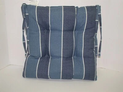Resort Spa Outdoor Patio Seat Pad ~ Beachfront Stripe ~ 16.5" x 17.5" x 2.75 NEW - Image 1 of 3