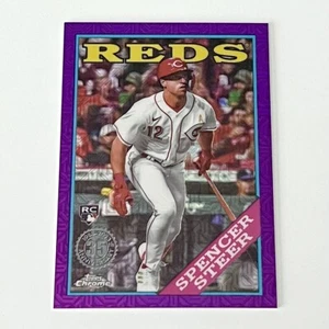 2023 Topps Series 2 Spencer Steer RC Purple Mojo /75 Cincinnati Reds - Picture 1 of 2