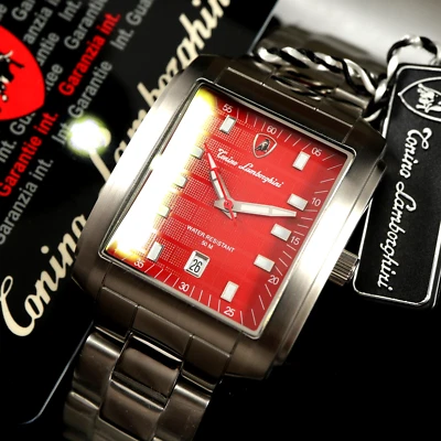 [NEW!] TONINO LAMBORGHINI CG2064 Red Dial Cal. Ronda 705 Vintage Watch - Image 1 of 4