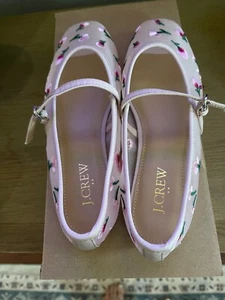 New J.CREW Size 6 1 /2 Floral Nude Mesh Mary Janes - Picture 1 of 8