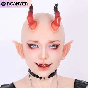 Roanyer Lilith Succubus Silicone Mask With Lace-up Back Beautiful Face Costumes - Picture 1 of 15