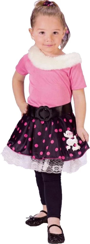Vestido Caniche Años 50 Por Fun World - Disfraz de Halloween Niño Pequeño, Grande (3T-4T), Rosa Foto 1 de 1