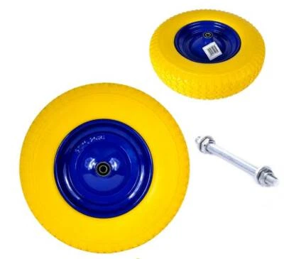Schubkarrenrad Vollgummi Schubkarre PU Rad Ersatzradt Gummirad 3.50-8 Achse - Bild 1 von 4