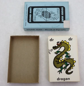 Vintage 1968 Phonics Flash Cards Color Illustrations Trogdor Educational Snazzy - Picture 1 of 12