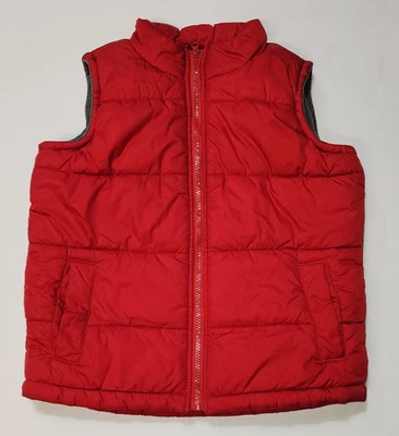 Old Navy Kids Red Full Zip Puffer Vest Sleeveless Mock-Neck Size Small 6-7 - Image 1 of 4