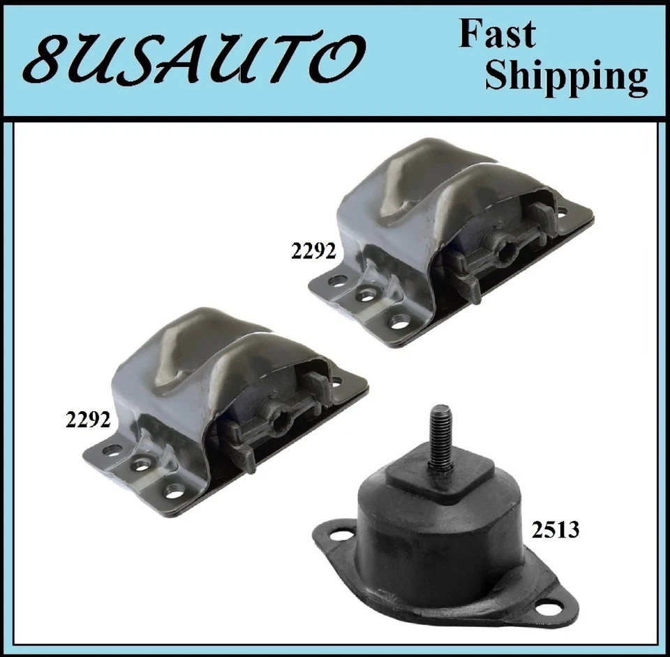 3 PIEZAS MONTAJE MOTOR Y TRANSMISIÓN APTO PARA CHEVROLET G10, G20, G30, K5 BLAZER, P20, P30... -AT Foto 1 de 4