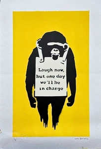 BANKSY/NOT BANKSY - Laugh now 2/5 - Original spray paint, certificate - Picture 1 of 6
