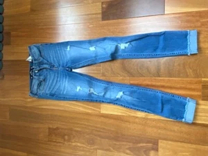 Hollister Girl Jeans Pants Blue High Rise skinny stretch 00 S 23 28 Spring - Picture 1 of 3