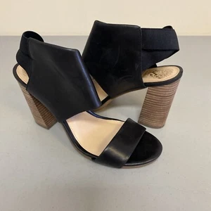 VINCE CAMUTO Keisha Women`s Leather Black Slingback High Sandal Shoes sz 10 M/40 - Picture 1 of 10