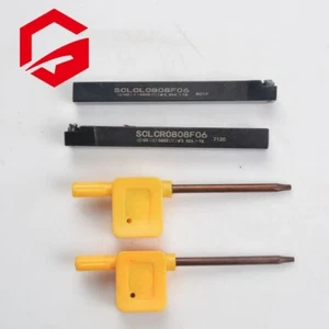 2PCS SCLCL0808F06+SCLCR0808F06 CNC External Lathe Turning Tools Holder For CCMT - Imagen 1 de 3