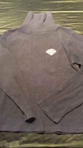 DAMEN HARLEY DAVIDSON DUNKELGRAU WAFFEL THERMO ROLLKRAGEN OBERTEIL GRÖSSE MEDIUM GETRAGEN - Bild 1 von 6