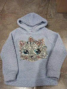 Girls Medium Hooded Miss Chievous Fluffy Kitten Sweater - Picture 1 of 6