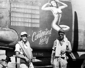 Douglas A-20 Havoc Medium Bomber “Contented Lady” nose art 8x10 WWII Photo 704a - Picture 1 of 1