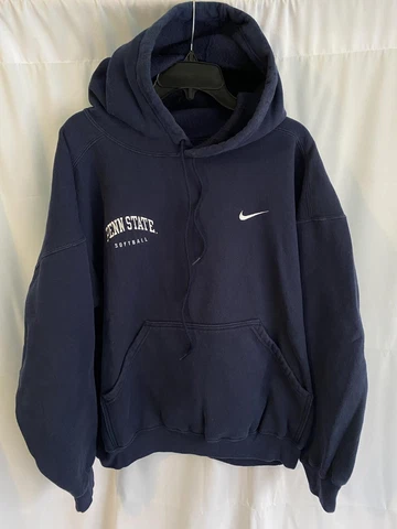 Vtg Penn State Nittany Lions Softball Nike Swoosh Hoodie Hooded Sweatshirt Large Cover