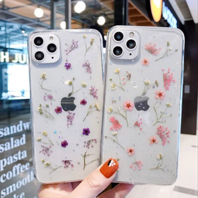 Case For iPhone 16 15 14 13 12 Pro Max 11 XS 8 Shockproof Dry Flower Clear Cover - Image 1 of 4