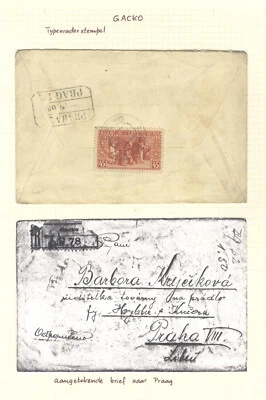 Bosnia Gacko K.u.K. Puente circular correo militar. Registrado en Praga más 1 tarjeta Foto 1 de 2