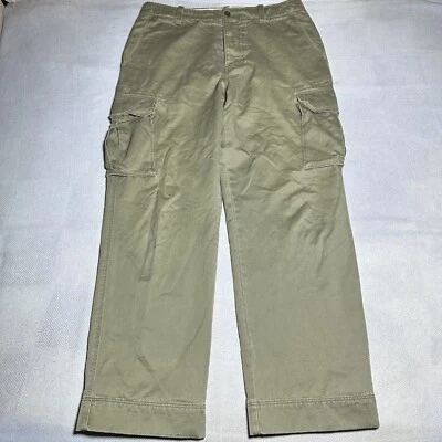 J Crew Military Field Fleece Lined Baggy Heavy Y2K Cargo Pants Mens Size 34x32 - Image 1 of 4