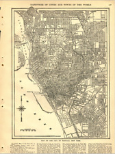 1914 Vintage Map Buffalo New York City  B & W Original From Collier Atlas