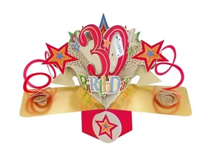 Tarjeta de cumpleaños 30 3D emergente tarjeta emergente macho nieto amigo esposo tarjeta de regalo - Imagen 1 de 2