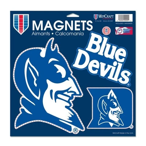 DUKE BLUE DEVILS 3 PACK OF DIE-CUT VINYL MAGNETS 11"X11" WEATHER RESISTANT Cover