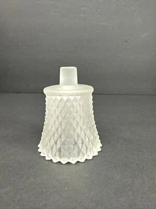 Frosted Glass Diamond Point Cut Peg VTG Votive Cup Candle Holder Sconce - Picture 1 of 6