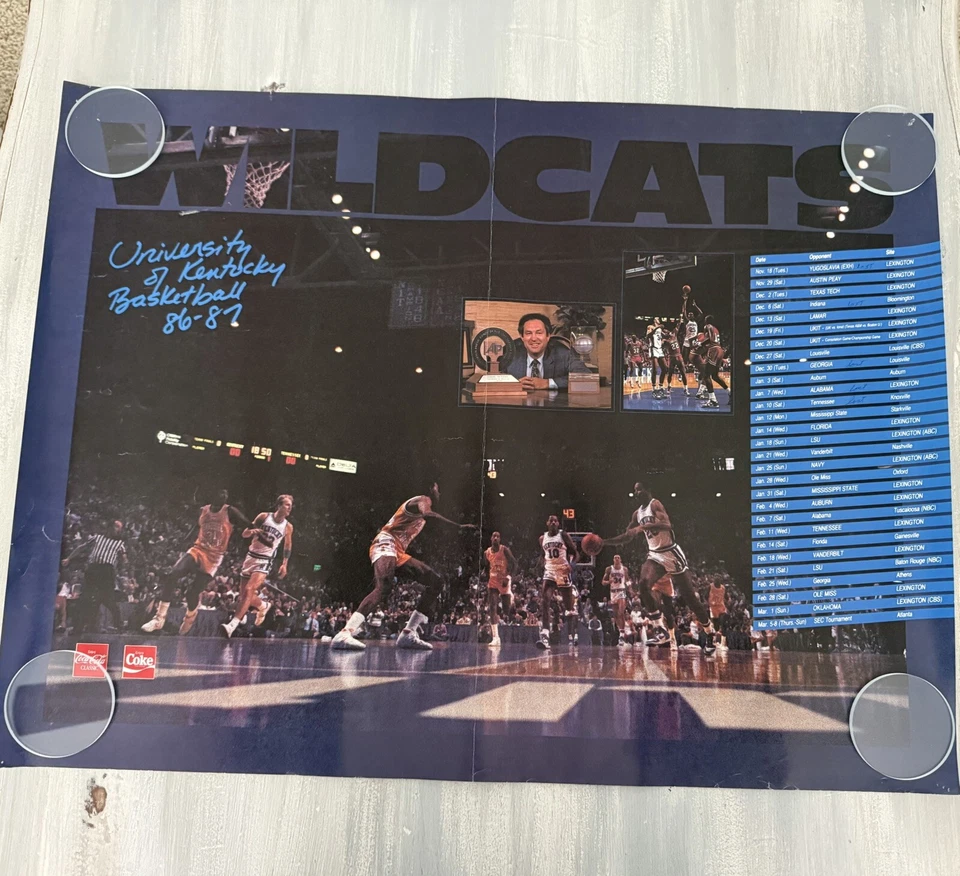 University Of Kentucky Men's Basketball Poster Schedule 1986-1987 Rupp - Image 1 of 4