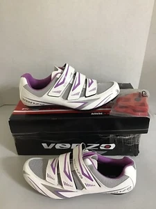 Venzo SH- RW02-39 Cycling Shoes Unisex Mens Size 6 Womens Size 7.5 White/Purple - Picture 1 of 8
