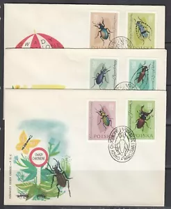 Polonia Scott 1029-40 FDC - Insectos - Imagen 1 de 2