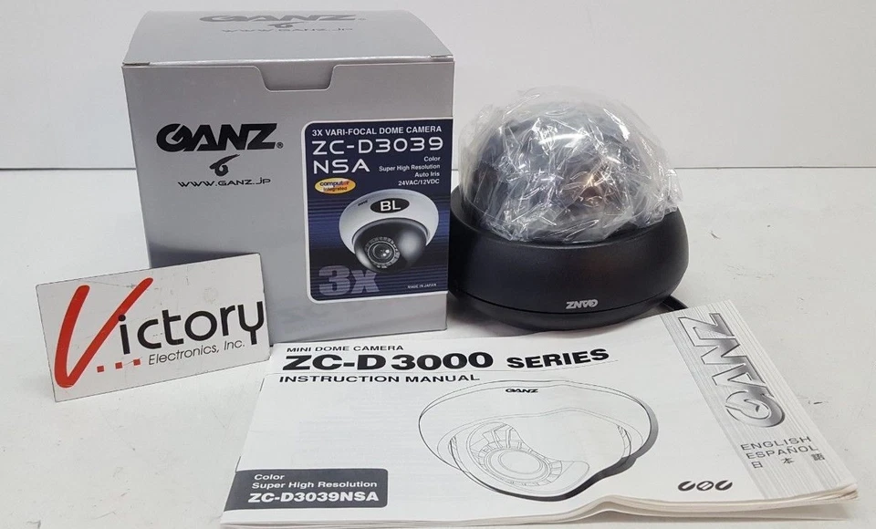 Brand New Ganz 3X Vari-Focal Dome Camera - (ZC-D3039NSA-BL) - 24VAC / 12VDC