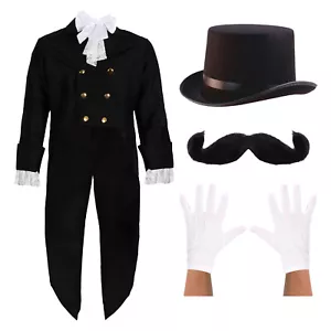 VESTIDO ELEGANTE HOMBRE VICTORIANO NAVIDAD DICKENSIAN CABALLERO DISFRAZ HISTÓRICO - Imagen 1 de 11