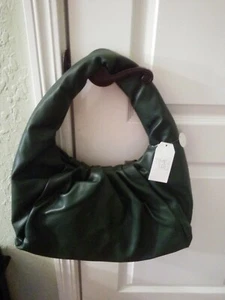 Time and Tru Mujer Imitación Cuero Bolso de Mano Cartera Verde Holgado Bolso de Hombro Nuevo con Etiquetas - Imagen 1 de 3