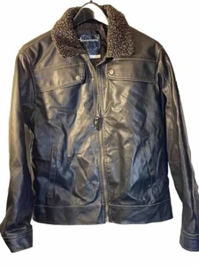 Hemisphere Clothing For Kids Boys Faux-leather Jacket Brown Size 18/20 - Picture 1 of 14