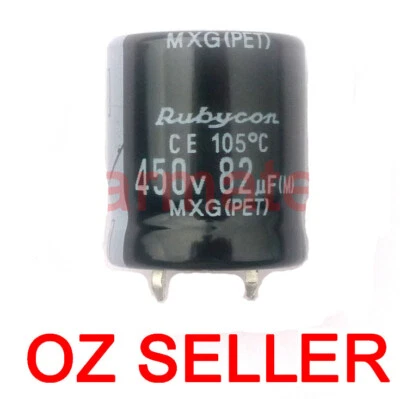Capacitor 82uf 450V 105°C 22X25mm for ASUS LCD Monitor Screen Repair Rubycon AU - image 1 of 3