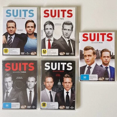 Suits Season 1 To 5 DVD Set Region PAL 2 And 4 Pre Owned All Discs Working - Image 1 of 4