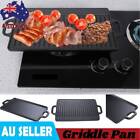 Skillet Indoor Large Cast Iron Reversible Non Stick Griddle Plate Grill Pan Bbq