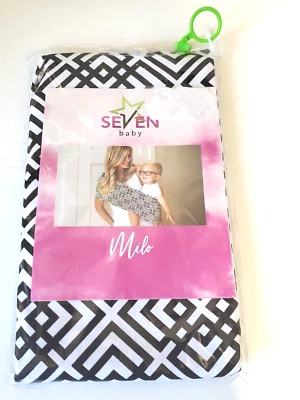 Seven Everyday Sling Baby Black White Diamond Print Milo Size 4 Medium NEW - Image 1 of 3