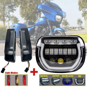 Faro LED + Bolsa de sillín LED Guardabarros Luz trasera Lámpara para Harley Street Glide 2024 - Imagen 1 de 23