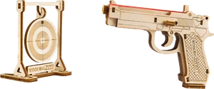 WOODEN CITY® The Legend BRT-9 Holzpistole, Gummibandpistole, Holz Beretta M9 - Bild 1 von 5