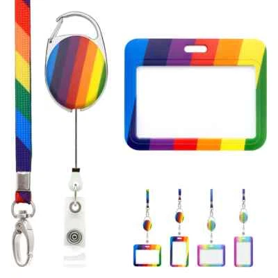 ID Card Holder Trio Badge Soft Retractable Lanyard Neck Strap YoYo Reel Clip UK - Image 1 of 4