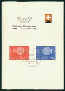 SUIZA PTT-BLATT 1961 BASILEA FERIA SUIZA DE MUESTRAS EUROPA CEPT ij78 - Imagen 1 de 2