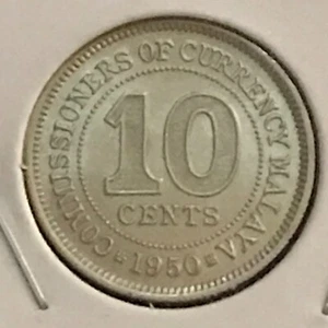 Malaya 10 Cents KM 8 CH BU 1950 - Picture 1 of 2