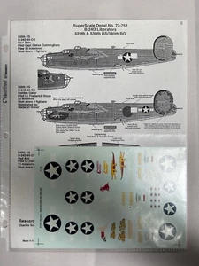 NEW Vtg Super Scale 72-752 B-24D Liberators War Model Airplane 1/72 Decal (AKK3) - Bild 1 von 3