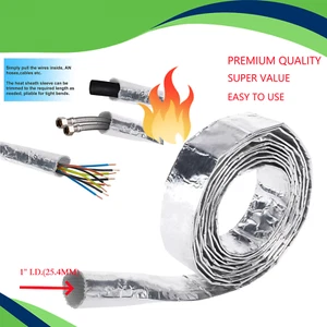 1" Aluminized Heat Sheath Heat Wrap Wire Shield Fire Sleeve Spark Plug Wire - Picture 1 of 9
