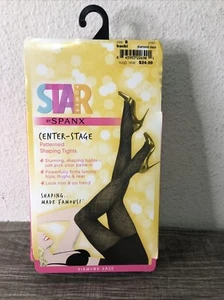 SPANX Star Power by Spanx Patterned Shaping Tights, Diamond Daze size B in Black - Picture 1 of 6