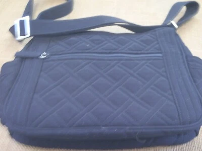 Bolso Bandolera Vera Bradley Negro Acolchado Compartimento Correa Ajustable Foto 1 de 4