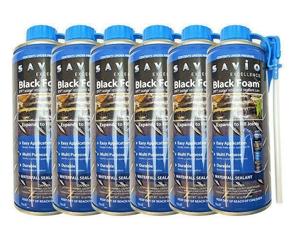 Упаковка из 6 черных расширяющихся пенопластовых герметиков для пруда водопада (6) 16 унций банки 96 унций - Изображение 1 из 1