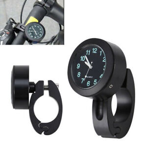 Motorcycle Accessories 7/8'' 1'' Bike Handle Bar Mount Clock Watch Waterproof