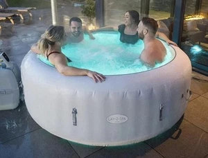 Lay-Z-Spa Paris AirJet Inflatable Hot Tub Spa 4-6 person With Led Lights - Picture 1 of 5